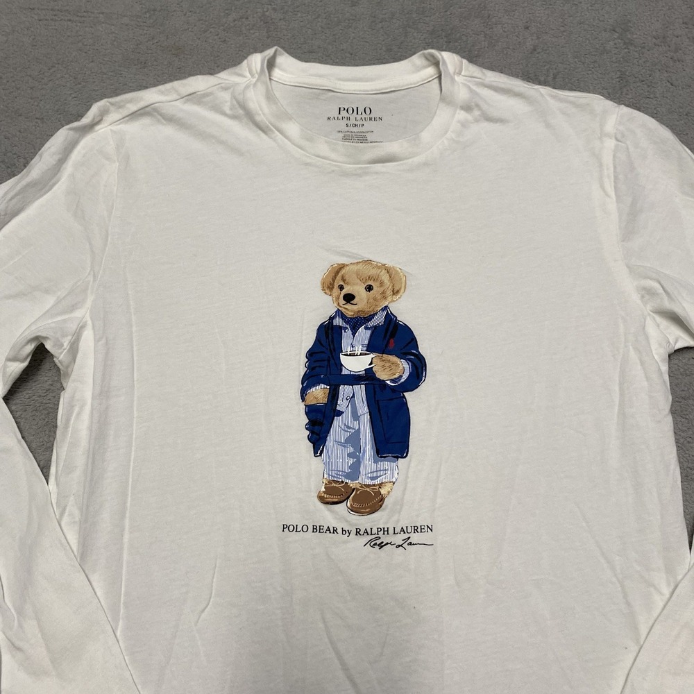 Polo Ralph Lauren Polo Bear Pajama Set Mens Small Shirt Pants Drawstring - Picture 3 of 13
